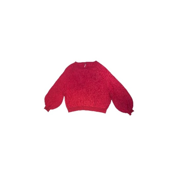 Free People Bright Pink Balloon Sleeved Sweater - Women’s Size Medium - Picture 1 of 6